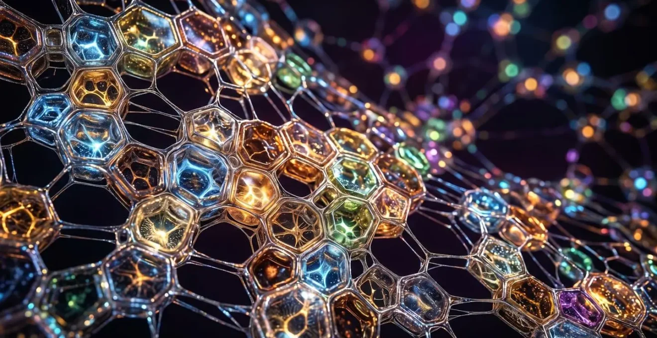 Network visualization showing autonomous business cells connected in a decentralized pattern