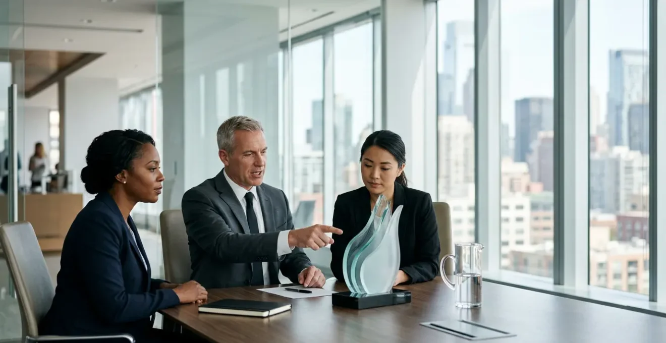 Corporate executives analyzing financial data and cash flow strategies in modern office setting