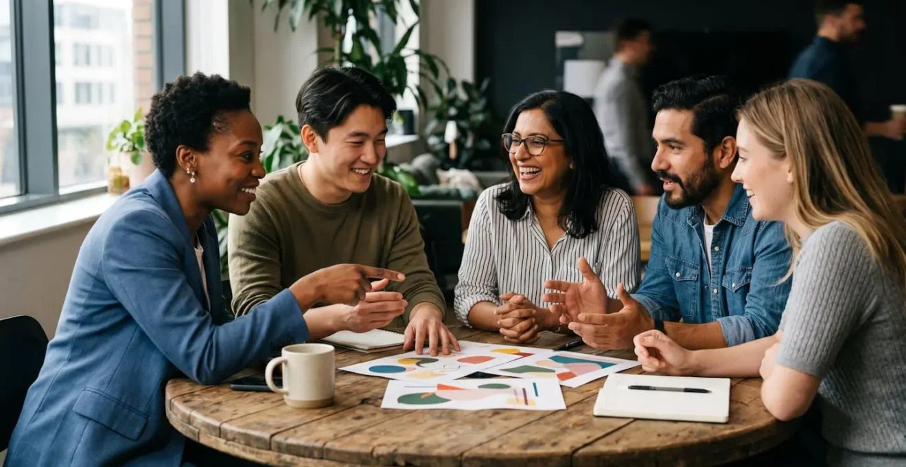 Cross-functional teams collaborating around shared objectives and key results