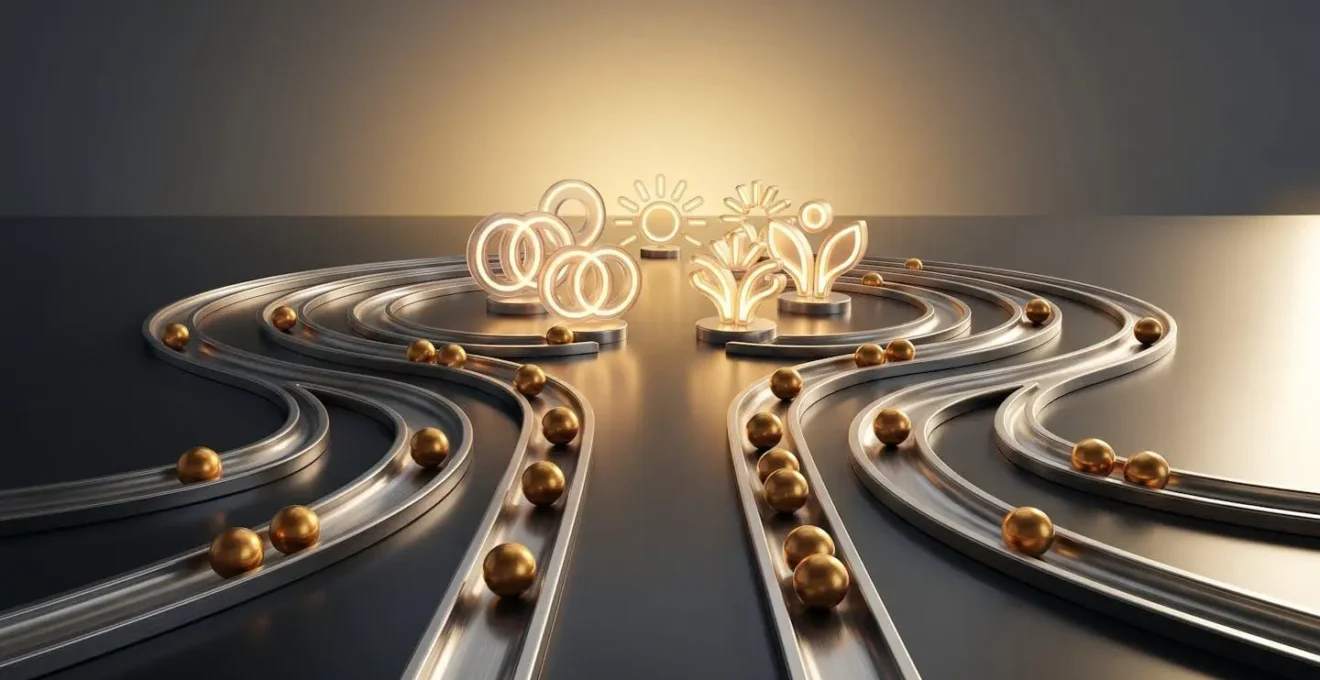Visual representation of funds flowing from administrative savings to customer touchpoints