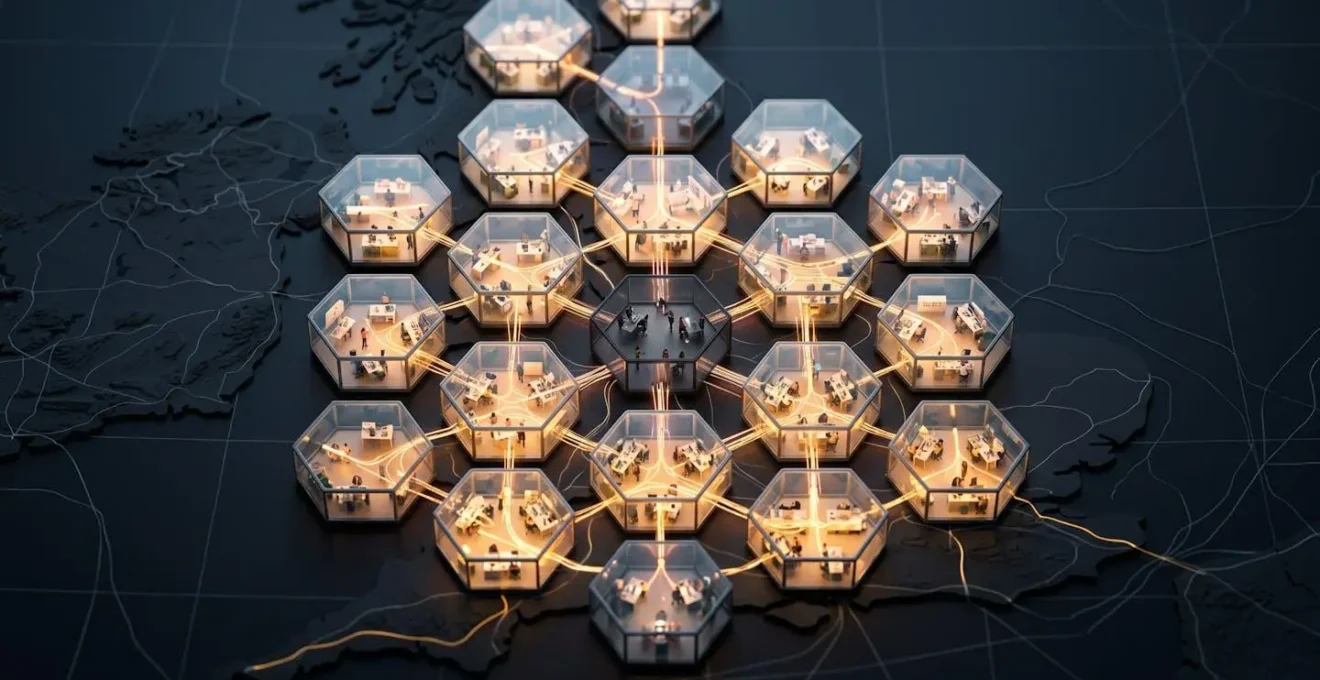 Interconnected autonomous business units operating independently across UK regions