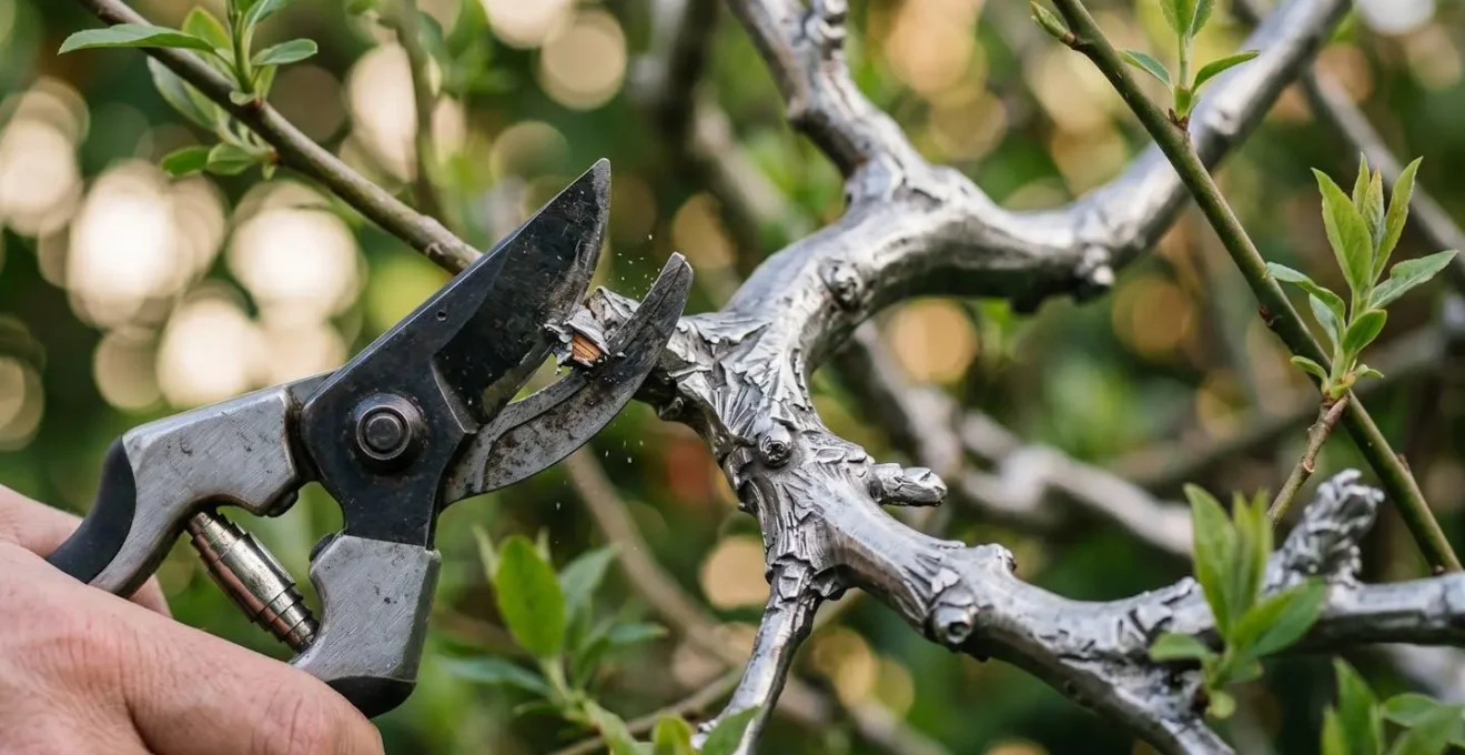 Macro view of precision pruning shears cutting a metallic branch, representing strategic portfolio optimization.